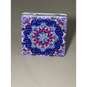 New Beautiful Colorful 
Diamond Art Square Compact Mirror 2.5” X 2.75”